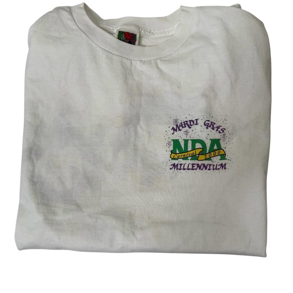 White Mardi Gras Graphic T-Shirt